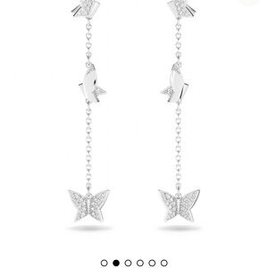 Swarovski Silver Butterfly Idyllia Lilia Drop Earrings